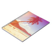 Carnet Plage, cocotier, lit en bois. (Côté gauche)