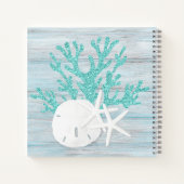 Carnet Plage Côtière Bois Starfish Sand Dollar Customisé (Dos)