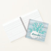 Carnet Plage Côtière Bois Starfish Sand Dollar Customisé (Intérieur)