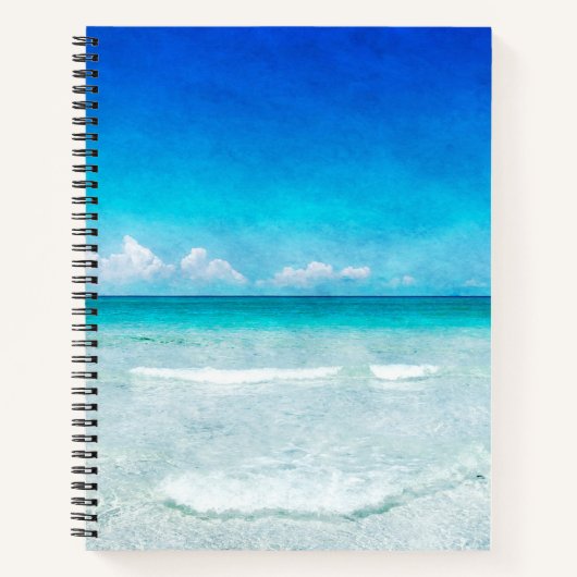 Carnet Plage côtière Ocean Waves Turquoise Aqua Turquoise (Devant)