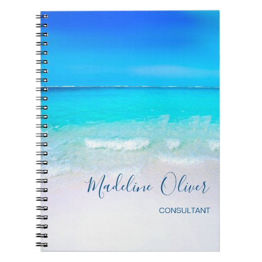 Carnet Plage d'affaires Océan Eté Bleu (Devant)