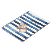 Carnet Plage de Coquillage Rayures Bleues (Côté gauche)