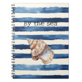 Carnet Plage de Coquillage Rayures Bleues (Devant)