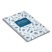 Carnet Plage de coquillages bleu et blanc (Côté Droit)