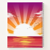 Carnet Plage de coucher de soleil tropical, palmiers et m (Dos)