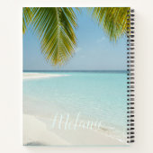 Carnet Plage de sable tropical Turquoise Typographie Palm (Dos)
