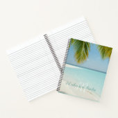 Carnet Plage de sable tropical Turquoise Typographie Palm (Intérieur)