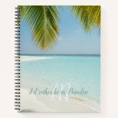 Carnet Plage de sable tropical Turquoise Typographie Palm (Devant)