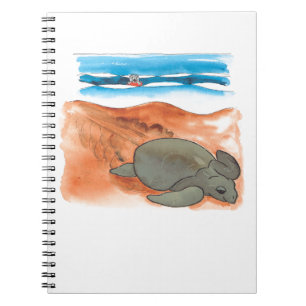 Carnet Plage de tortue de mer amusant coloré