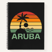 Carnet Plage d'été d'Aruba Vintage Palm Trees (Devant)