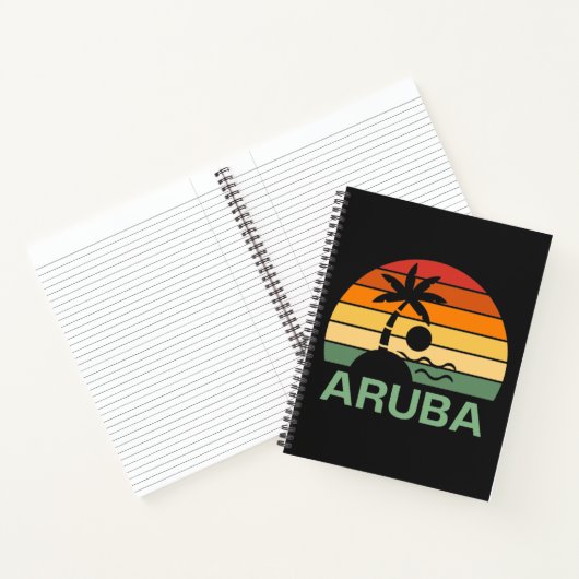 Carnet Plage d'été d'Aruba Vintage Palm Trees (Intérieur)