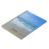 Carnet Plage et mer avec vagues Nom personnalisé (Côté gauche)