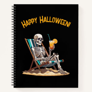 Carnet Plage Lounge Squelette Halloween