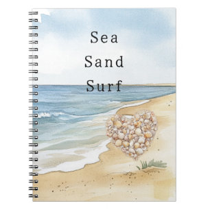 Carnet Plage Océan Coquillages de Mer Cœur