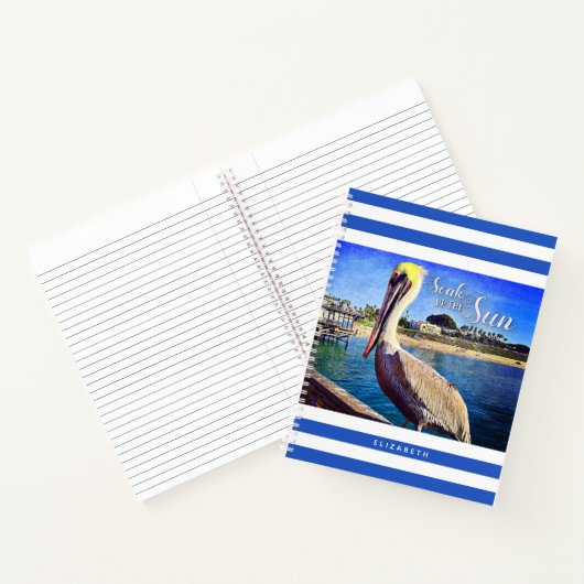 Carnet Plage Pelican Bleu Blancs Plongez dans le soleil (Intérieur)