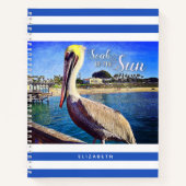 Carnet Plage Pelican Bleu Blancs Plongez dans le soleil (Devant)