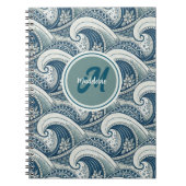 Carnet Plage polynésienne Vagues et fleurs Motif Océan (Devant)