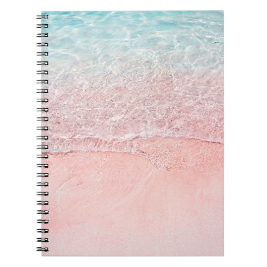 Carnet Plage rose et vague (Devant)