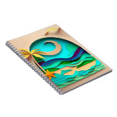 Carnet Plage tropicale de Papercraft 3D (Côté Droit)