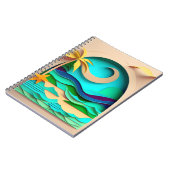 Carnet Plage tropicale de Papercraft 3D (Côté gauche)