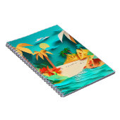 Carnet Plage tropicale de Papercraft 3D (Côté Droit)