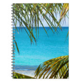 Carnet Plage tropicale encadrée de palmiers (Devant)