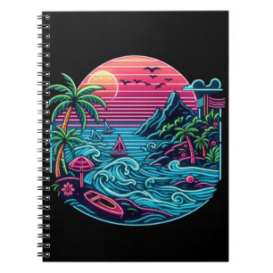 Carnet Plage tropicale/néon hawaïen
