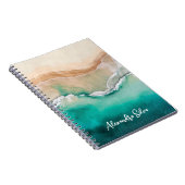 Carnet Plage tropicale Océan Aquarelle Nom Maison de plag (Côté Droit)