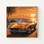 Carnet Plage tropicale Orange Sportscar Sunset (Dos)
