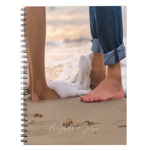Carnet Plage tropicale, Pieds, Vagues - Personnalisé (Devant)