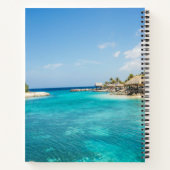 Carnet Plage tropicale pittoresque avec Monogramme de hut (Dos)