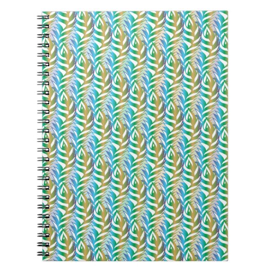 Carnet Plage turquoise motif en plume amusante. (Devant)