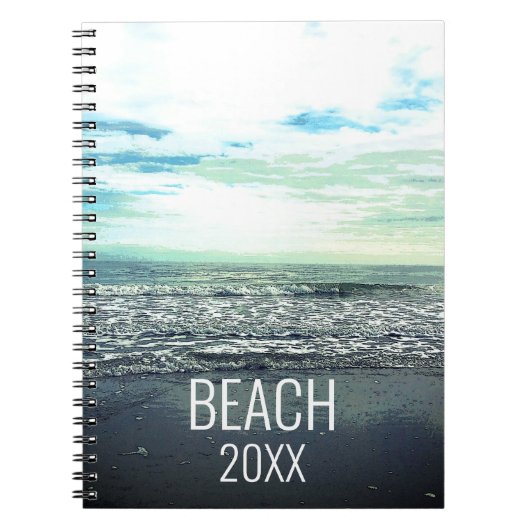 Carnet Plage Typographie artistique Ocean Sea Waves 2021 (Devant)