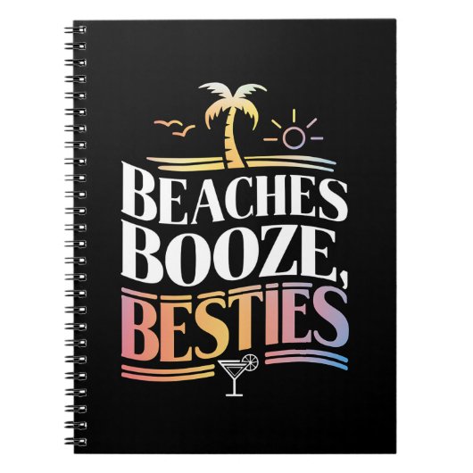 Carnet Plages Alcool & Meilleures Amies Coco Tree Été (Devant)