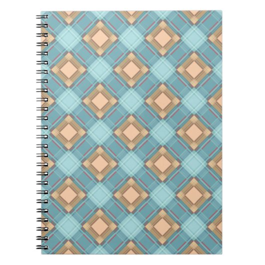 Carnet Plaid beige bleu (Devant)
