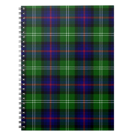 Carnet plaid bleu vert de tartan du sud (Devant)