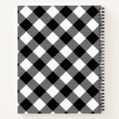 Carnet Plaid Buffalo noir et blanc personnalisable (Dos)