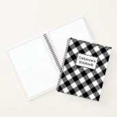 Carnet Plaid Buffalo noir et blanc personnalisable (Intérieur)