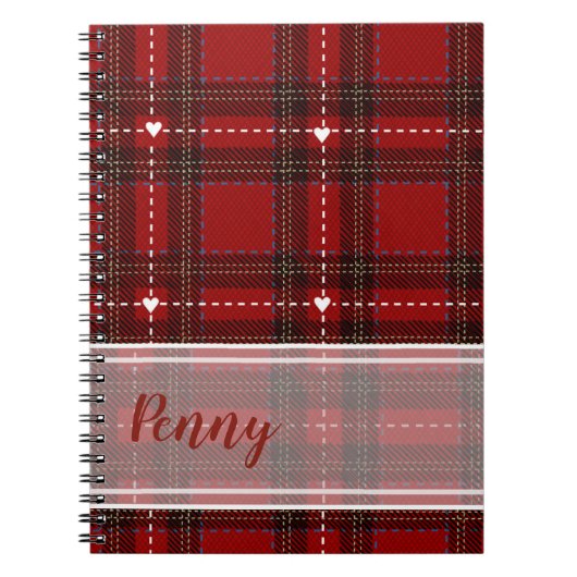 Carnet Plaid Cœur Rouge (Devant)
