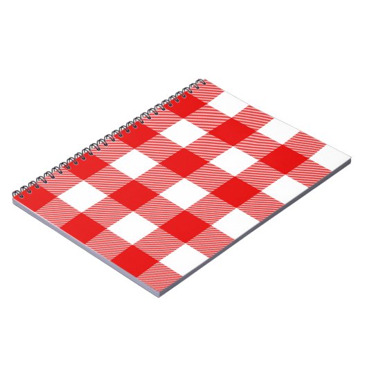 Carnet Plaid de buffle blanc et rouge (Côté gauche)