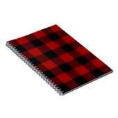 Carnet Plaid de buffle noir et rouge (Côté Droit)