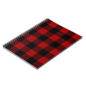Carnet Plaid de buffle noir et rouge (Côté gauche)