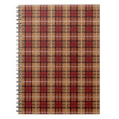 Carnet Plaid de pixel en rouge et or (Devant)