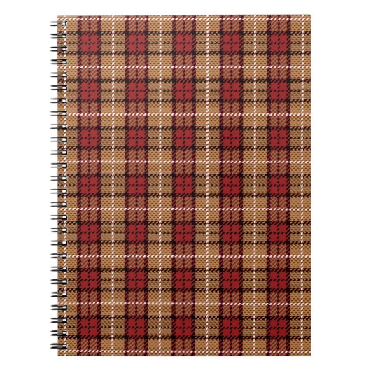 Carnet Plaid de pixel en rouge et or (Devant)