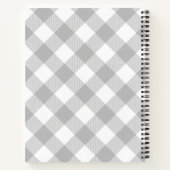 Carnet Plaid et fleurs de buffle gris sur mesure (Dos)