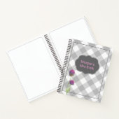 Carnet Plaid et fleurs de buffle gris sur mesure (Intérieur)