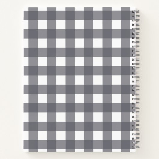 Carnet Plaid gris personnalisable (Dos)