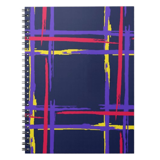 Carnet Plaid. Grunge Stripes Simples. Texture Abstraite w (Devant)
