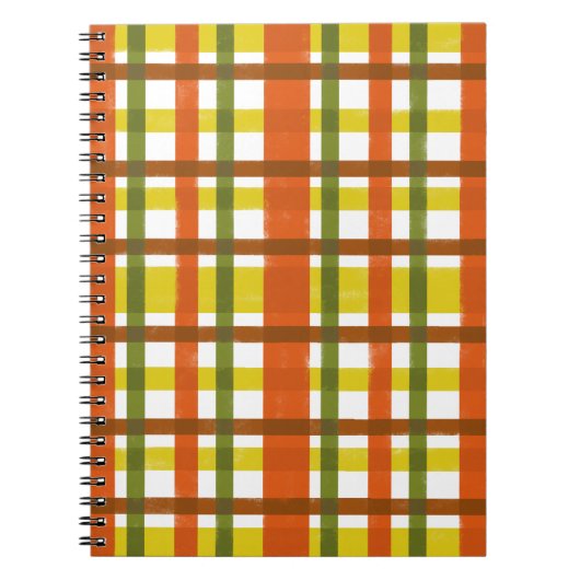 Carnet Plaid les années 70 orange jaune (Devant)