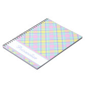 Carnet Plaid pastel personnalisé (Côté gauche)